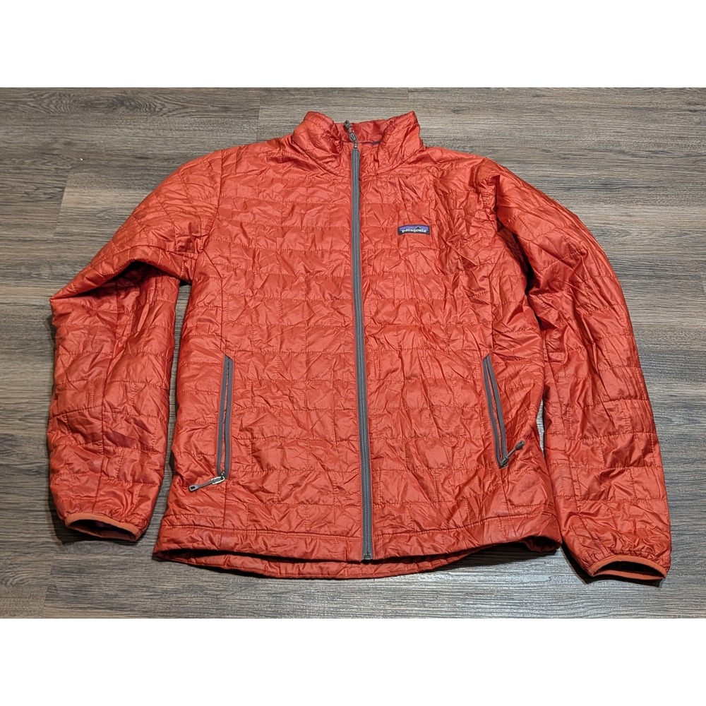 Patagonia Nano Puff Jacket Mens Medium Burnt Orange Red Quilted Puffer Gorpcore